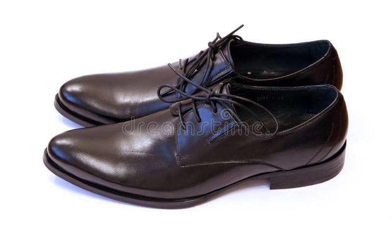 Pair of man s black shoes stock image. Image of brown - 13376793