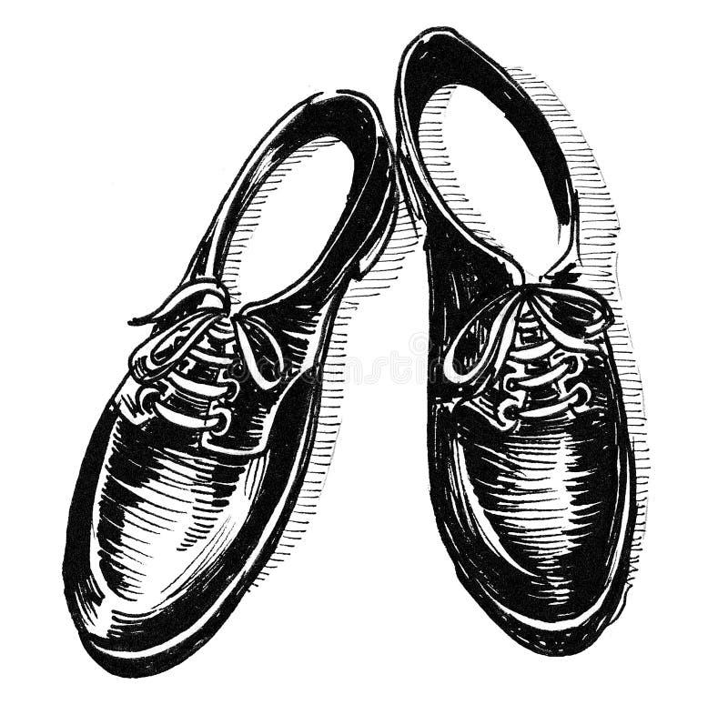 Pair of men shoes stock illustration. Illustration of drawing - 164875018