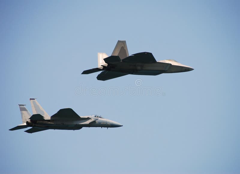 Pair of modern jetfighters