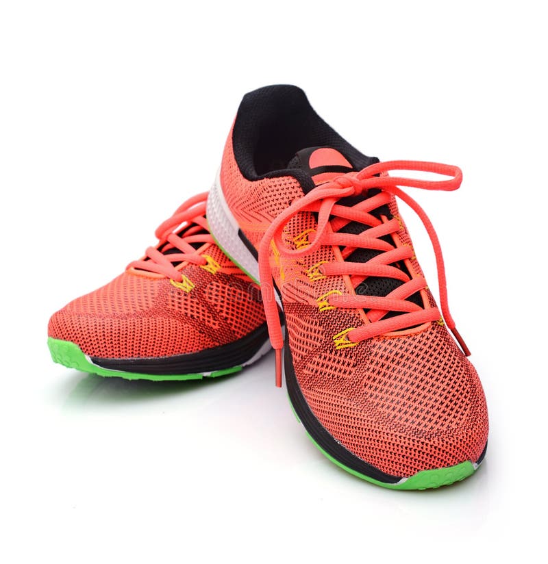 Pair of New Bright Orange Modern Sneakers Stock Photo Image of isolated, comfortable 88508598