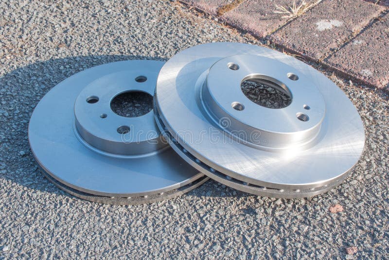Pair of New Car Brake Disks Stock Photo Image of brake, spare 56915298