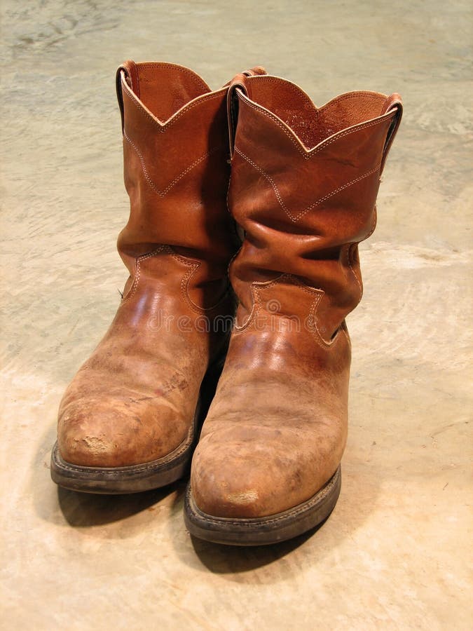 Pair of Old Boots stock photo. Image of leather, work, slipon 537726