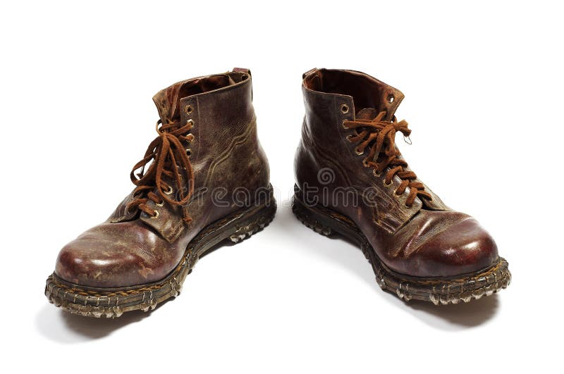 Pair of old leather shoes stock image. Image of retro - 9156093