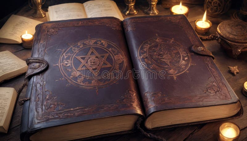 Ancient Mystical Grimoires stock image