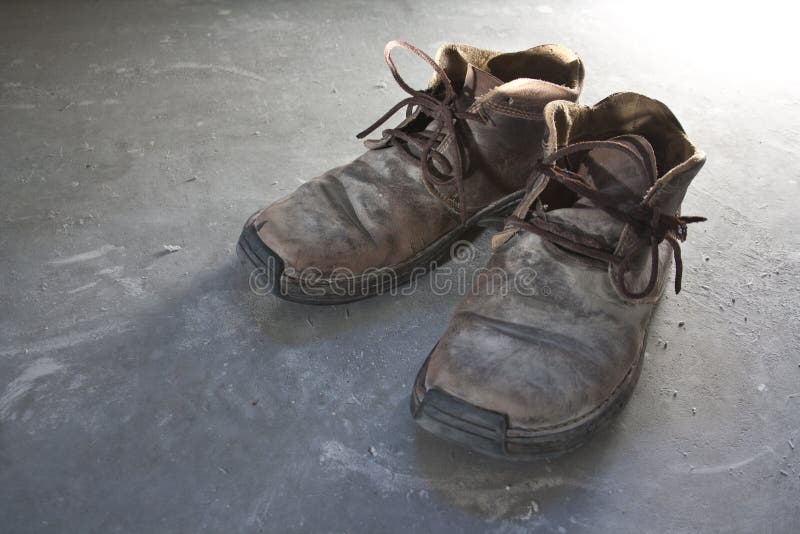 Pair of old shoes stock photo. Image of brown, dust, damaged - 19757402