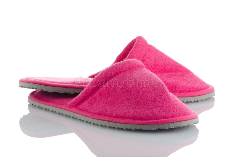 A pair of pink slippers