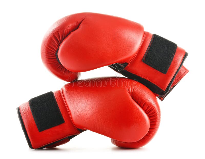 Pair of Red Leather Boxing Gloves on White Stock Photo Image of white