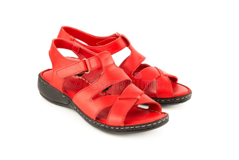 Pair of red shoes stock photography