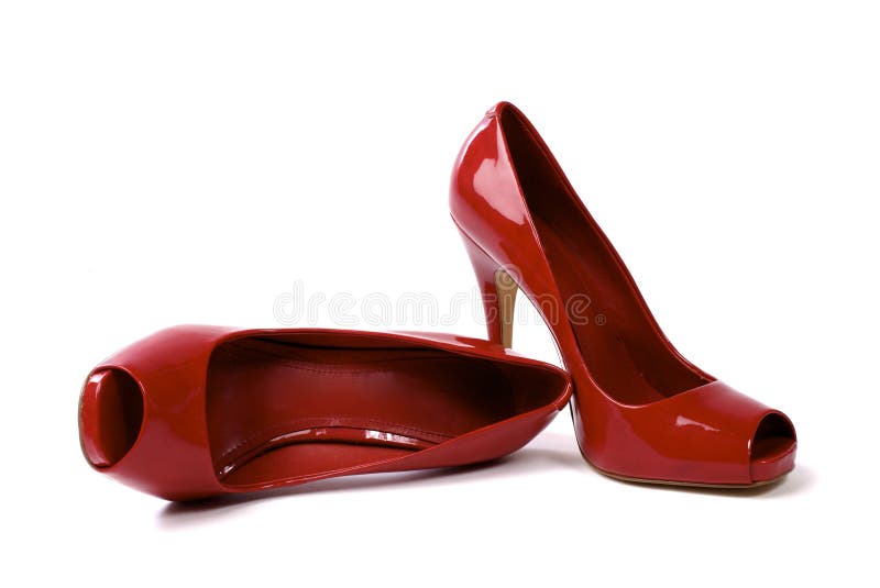 Pair of Red Women S HighHeel Shoes 1 Stock Photo Image of female