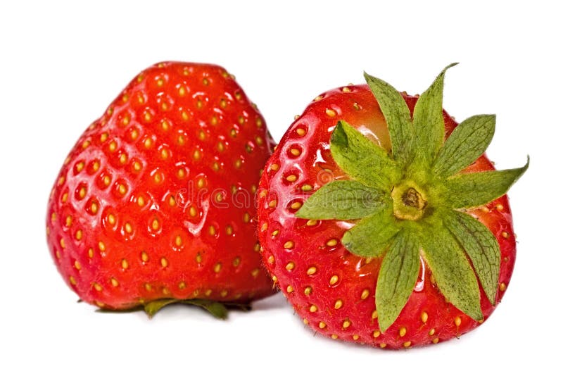 Pair ripes strawberry