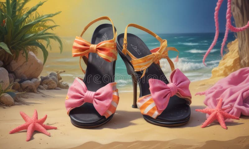 Pair sandals royalty free illustration