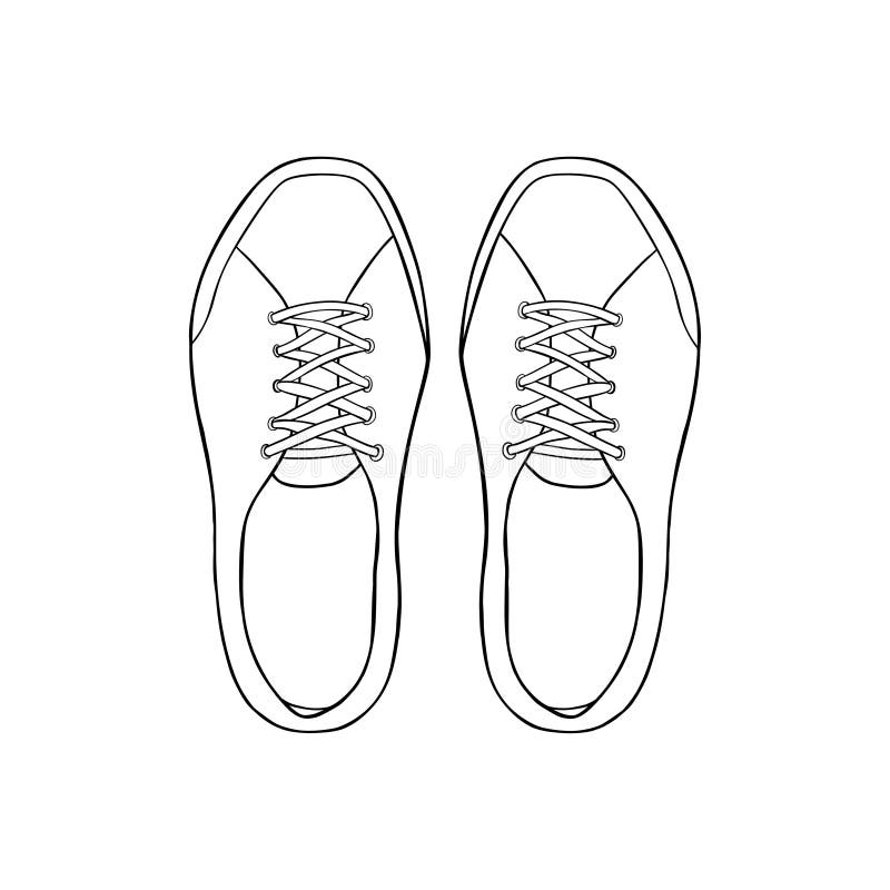 Pair Shoes. .Hand Draw Doodle Outline Sketch Stock Vector ...