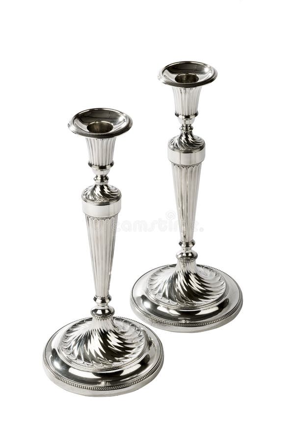 Pair silver candlesticks