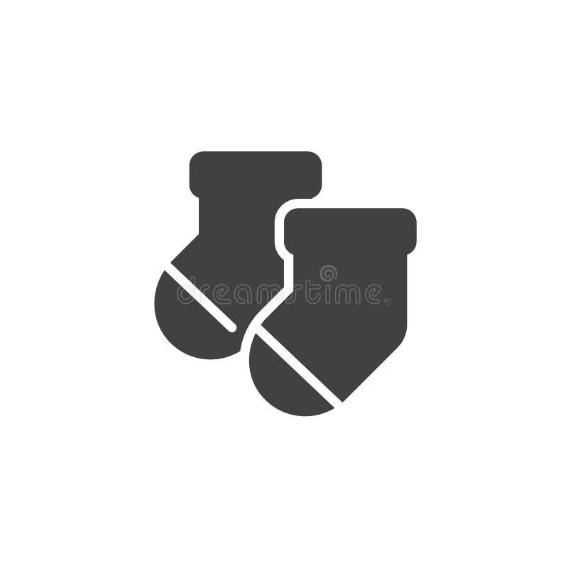 Pair of small baby socks line icon. linear style sign for mobile