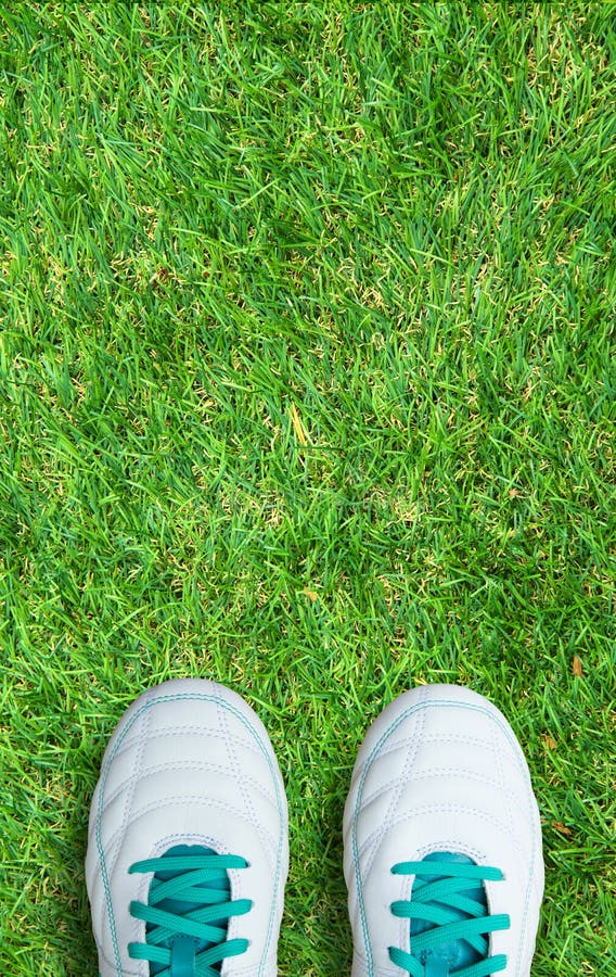 Pair of Soccer Shoes on Green Grass Field Stock Photo Image of hobby