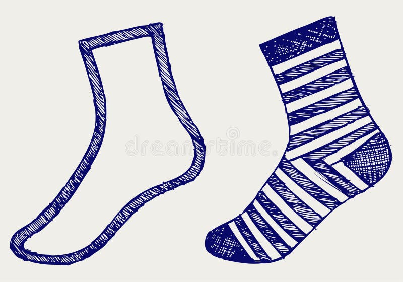 Pair socks. Doodle style