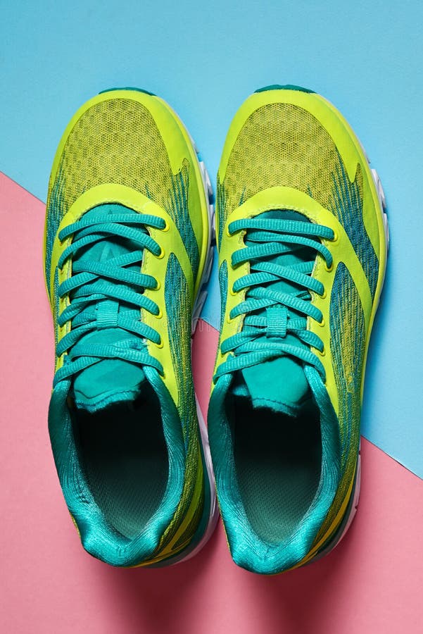 Pair of Sport Shoes on Colorful Pastel Background. New Sneakers on Pink ...