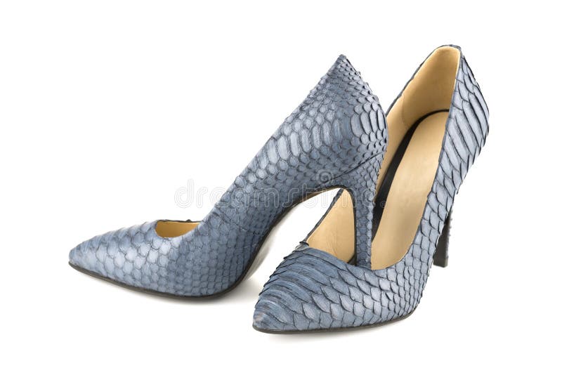 Pair of blue shoes stock images
