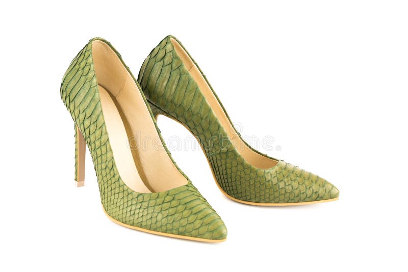 Pair of green shoes stock photo