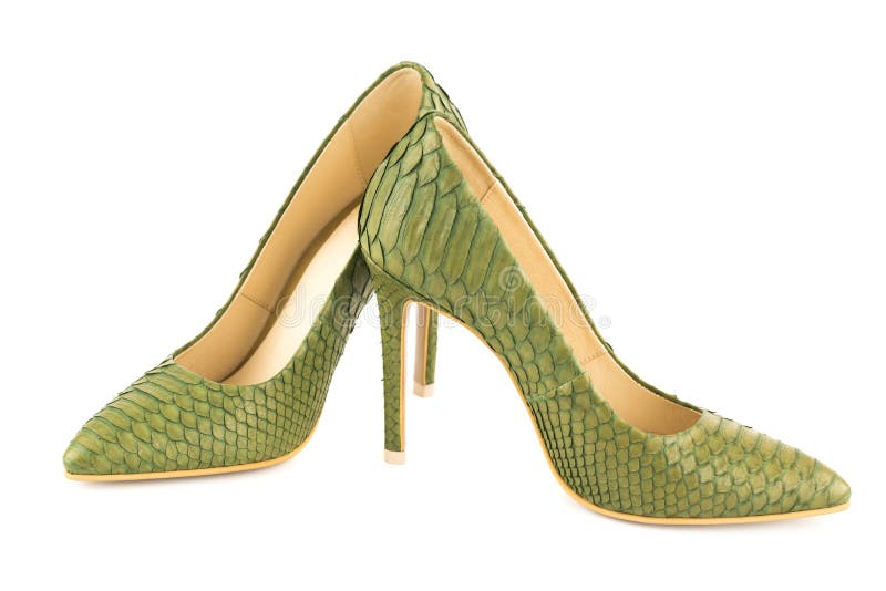 Pair of green shoes royalty free stock image