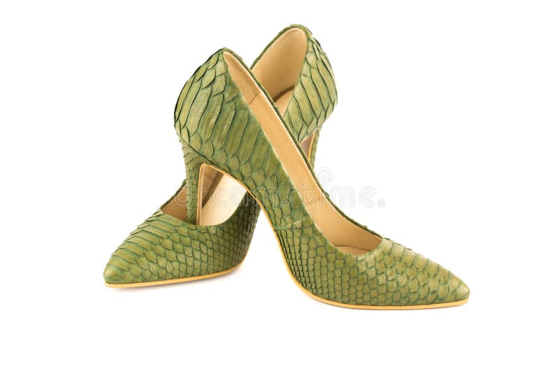 Pair of green shoes royalty free stock photography