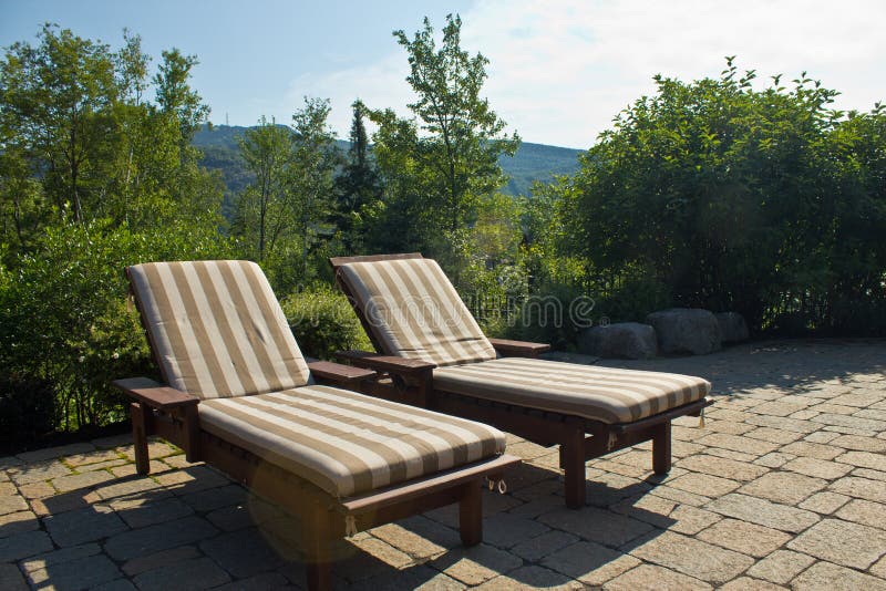 Sunbathing Chair on a Wooden Deck Stock Photo Image of relaxation