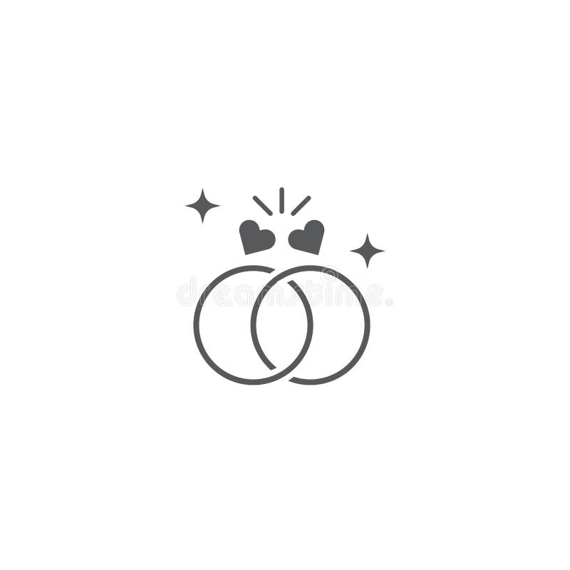 Ongelijkheid Achtervoegsel ondernemen Pair of Wedding Rings Vector Icon Symbol Isolated on White Background Stock  Vector - Illustration of jewelery, crystal: 174012143