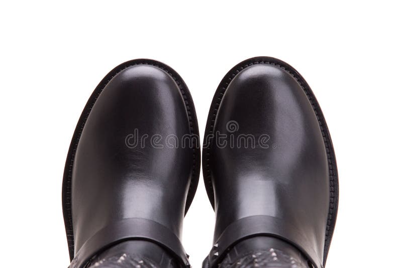 Female Boots View from Above on a White Background Stock Photo - Image ...