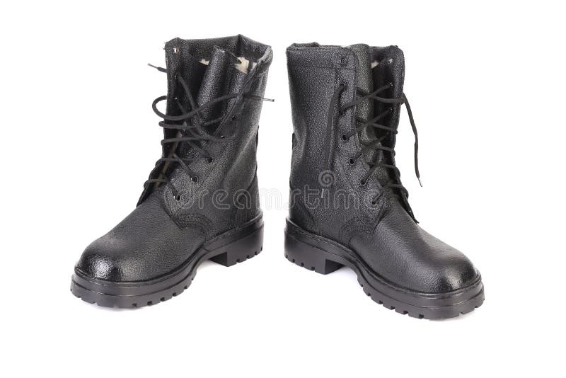Pair of working boots. stock images