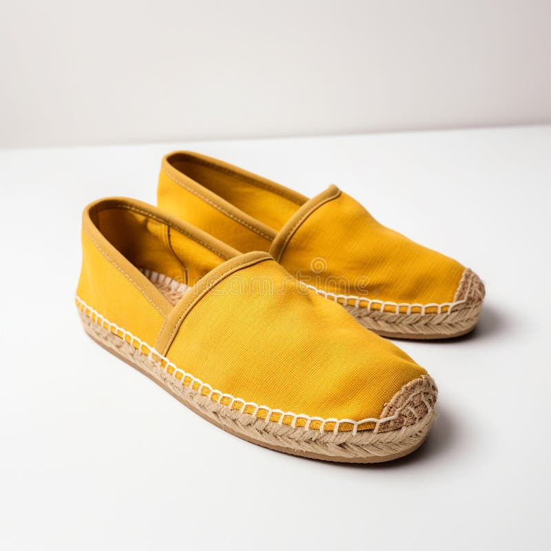 Pair of Yellow Espadrilles stock illustration. Illustration of simple ...