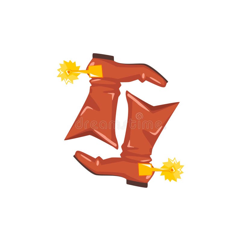 Paires du dessin de Boots With Spur de cowboy sur le fond blanc illustration stock Paires du dessin de Boots With Spur de cowboy sur le fond blanc illustration stock