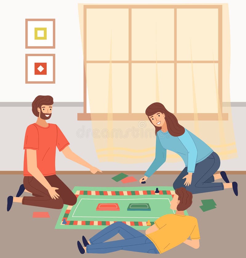 Crianças jogando jogo de tabuleiro na sala