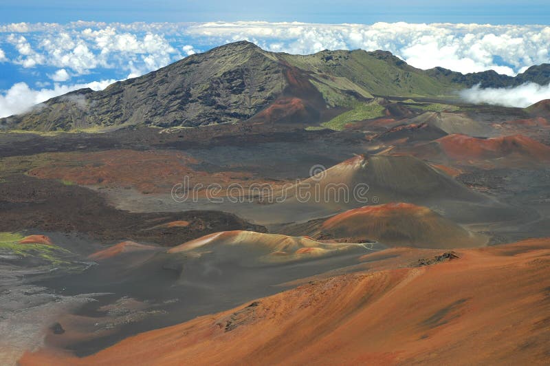 Paisagem da cratera de Haleakala imagem de stock Paisagem da cratera de Haleakala imagem de stock