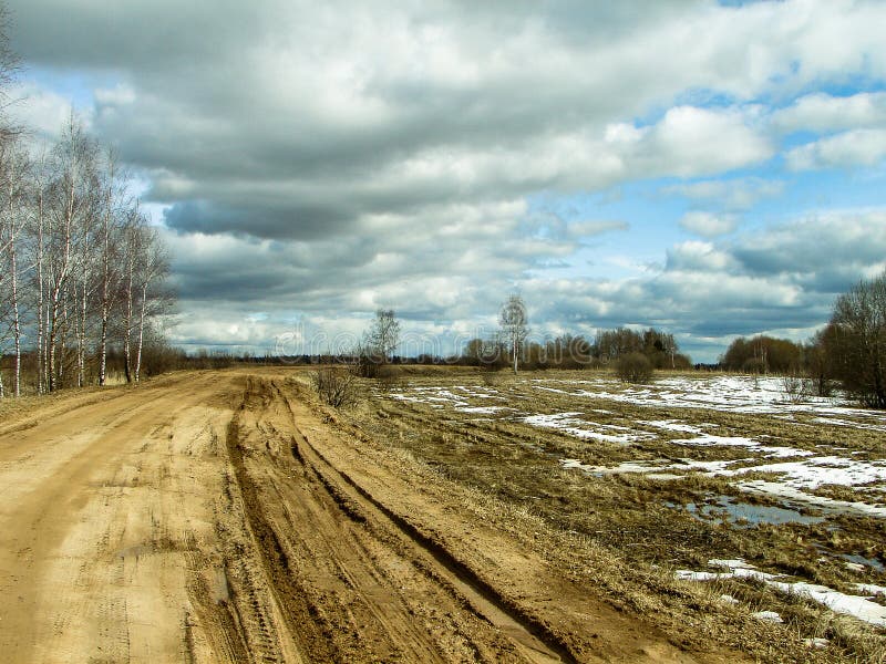 Paisagem da mola na região de Kaluga (Rússia) imagens de stock Paisagem da mola na região de Kaluga (Rússia) imagens de stock
