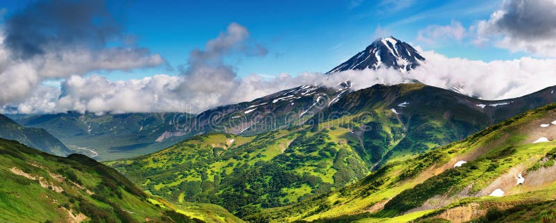 Mountain panorama with extinct volcano. Mountain panorama with extinct volcano