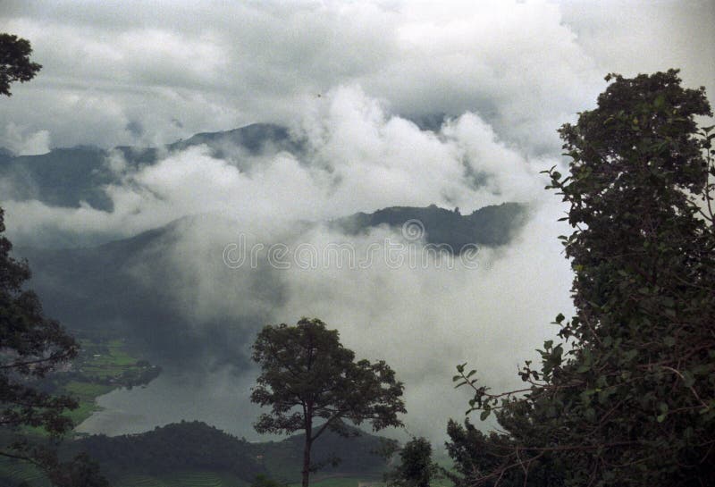 Mountain landscape with fog in Nepal. Mountain landscape with fog in Nepal