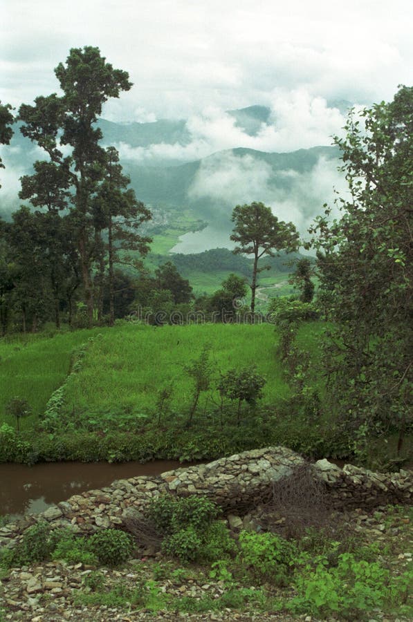 Mountain landscape with fog in Nepal. Mountain landscape with fog in Nepal