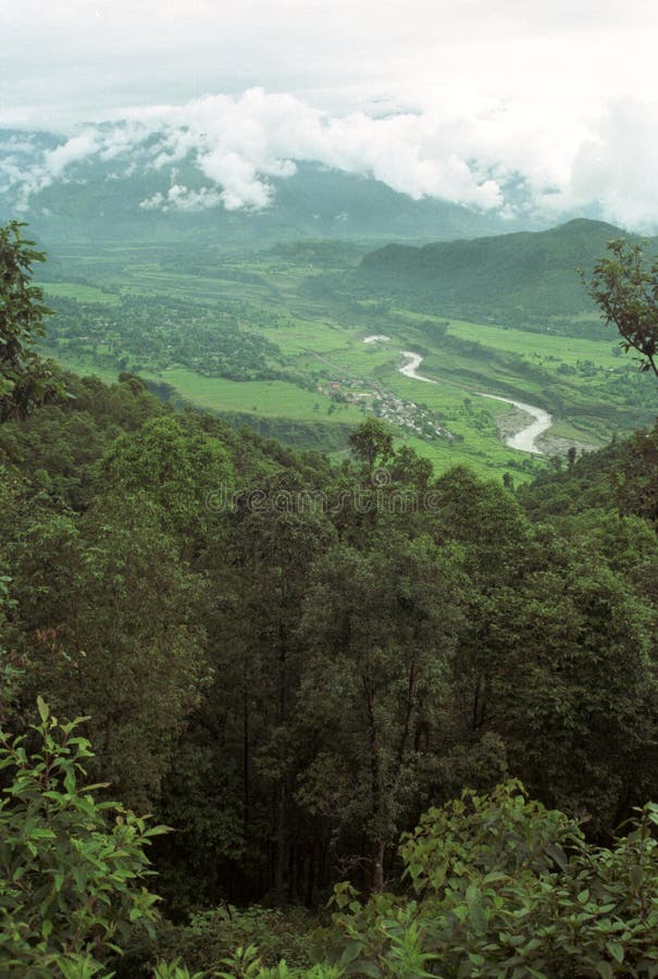 Mountain landscape with fog in Nepal. Mountain landscape with fog in Nepal