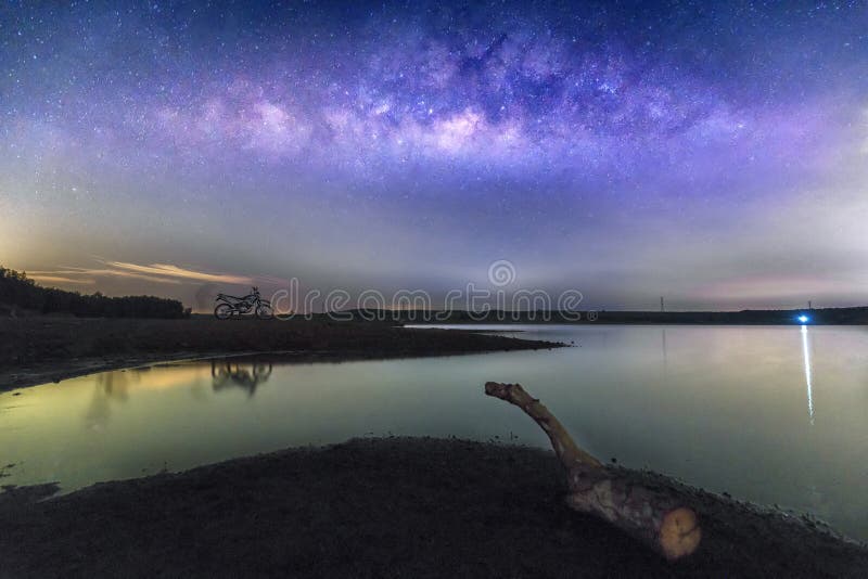 Night landscape with Milky Way at sky. This is the convergence of stars gathered in space that the naked eye is not seen during the day. Night landscape with Milky Way at sky. This is the convergence of stars gathered in space that the naked eye is not seen during the day