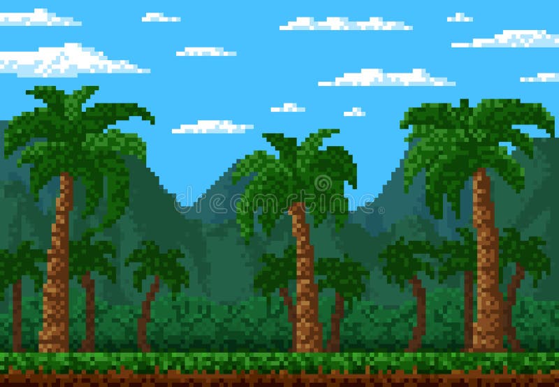 Interface Jogo Desenhos Animados Floresta Vetorial Paisagem Selva