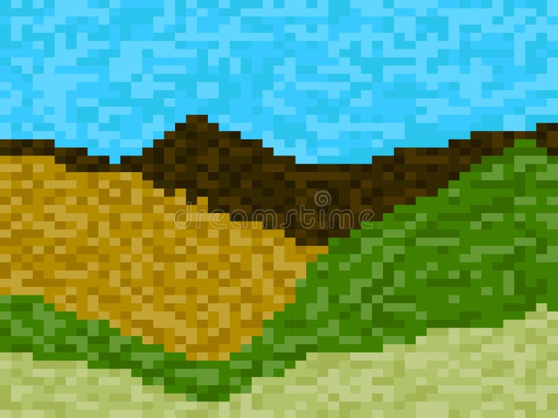 paisagem de montanhas com pixel art. ilustração vetorial. 11508050