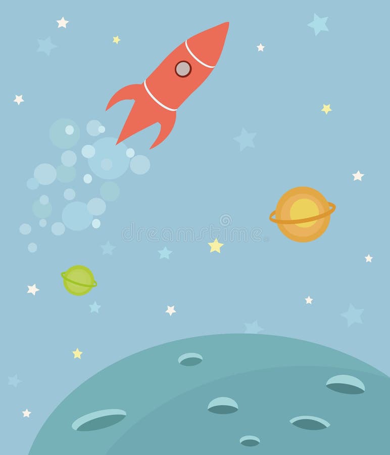 Space landscape - vector cartoon image. Space landscape - vector cartoon image