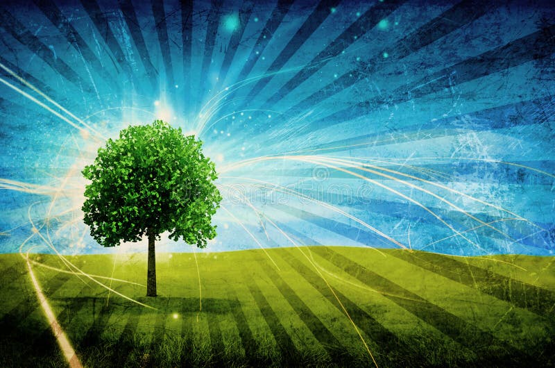 Paisagem vintage ilustração royalty free