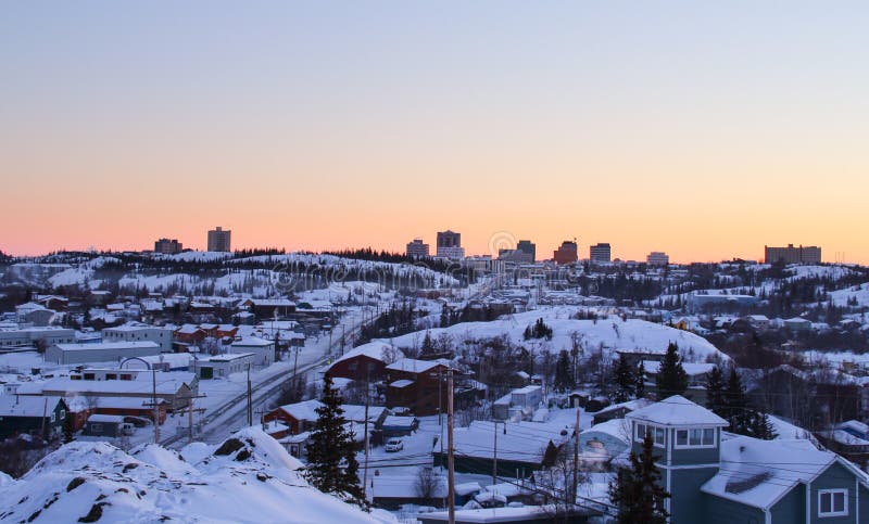 Paisagem invernal de Yellowknife fotos de stock Paisagem invernal de Yellowknife fotos de stock