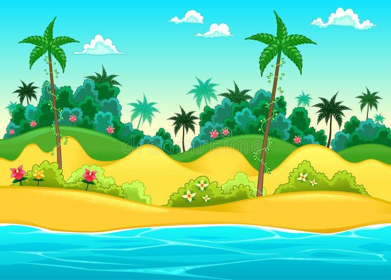 Paisagem na costa ilustração stock