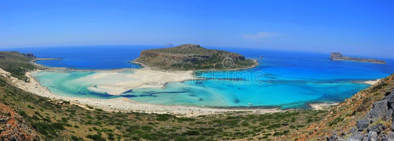 Amazing panoramic view over Balos bay, Gramvousa (Crete, Greece). Amazing panoramic view over Balos bay, Gramvousa (Crete, Greece)