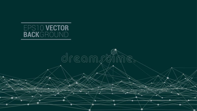 Paisagem poligonal em wireframe ilustração do vetor