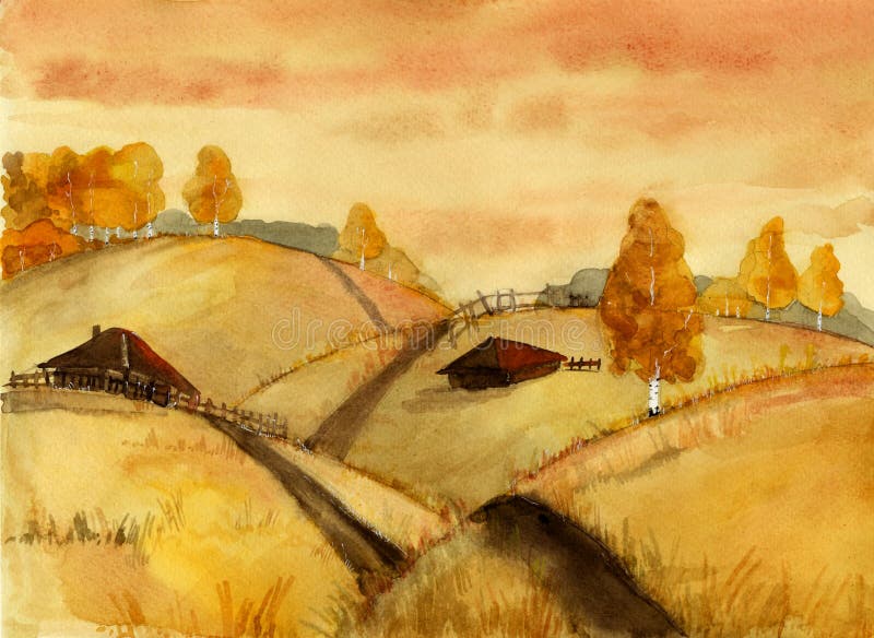 Paisagem Rural ilustração royalty free