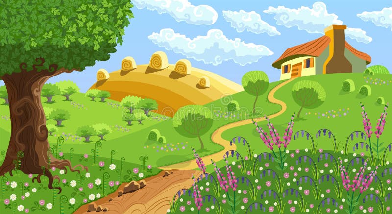 Paisagem rural ilustração do vetor
