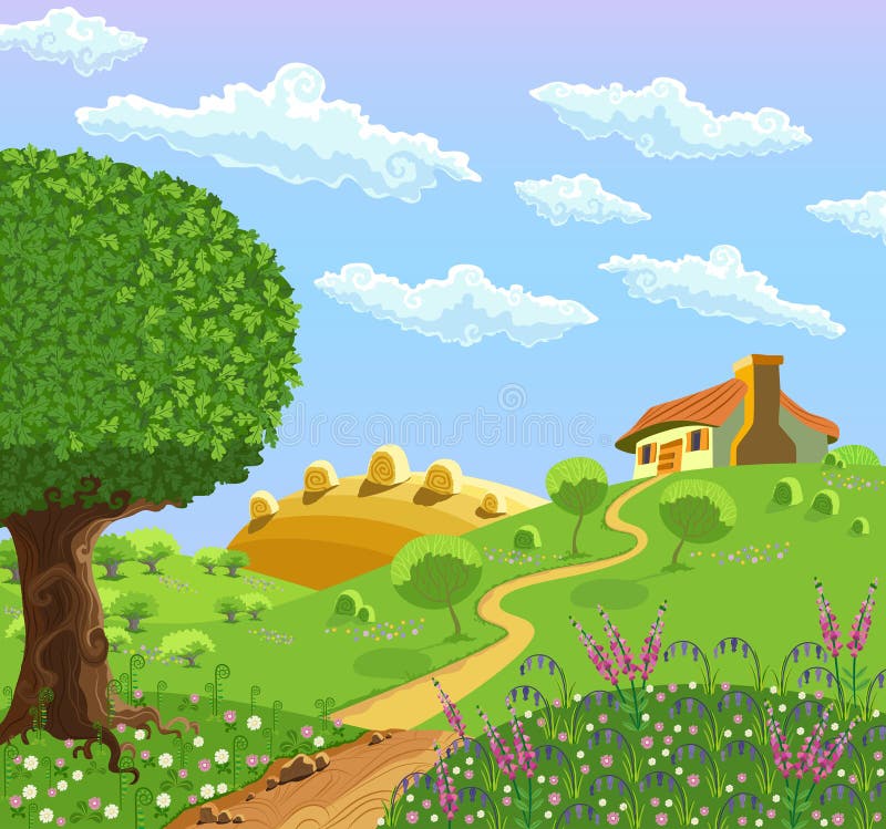 Paisagem rural ilustração royalty free